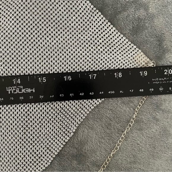 Metallic Silver Chainmail Halter Top One Size Party Festival Y2K - Picture 11 of 12